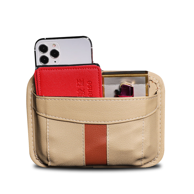 Car Side Pocket Organizer Pouch Cell Phone Sunglass Holder Car Seat Gap Filler Interior Accessories Organizer for Car Seat Door Window Console PU Leather Car Storage Pocket 