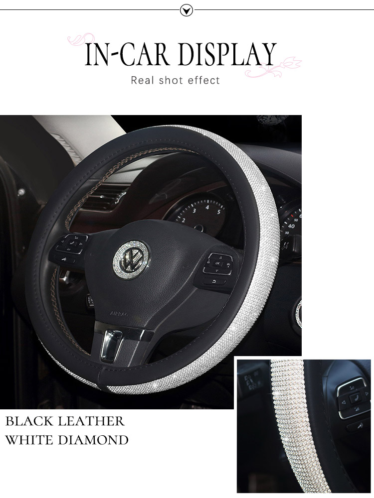 06 Crystal Rhinestones car steering wheel cover