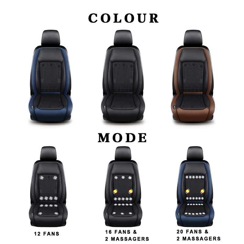 Car 12v New Summer Cool Ventilation Cushion Cooling Car Seat Cover With 12 Fans For Back Seat