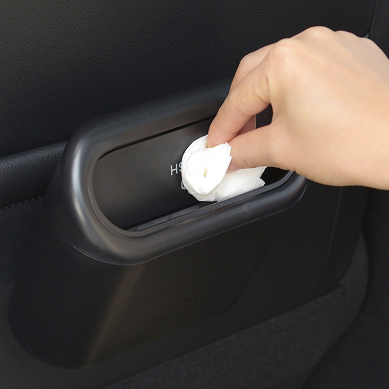 Car Trash Can ABS Car Seat Back Garbage Bag Car Accessories Door Hanging Storage Box