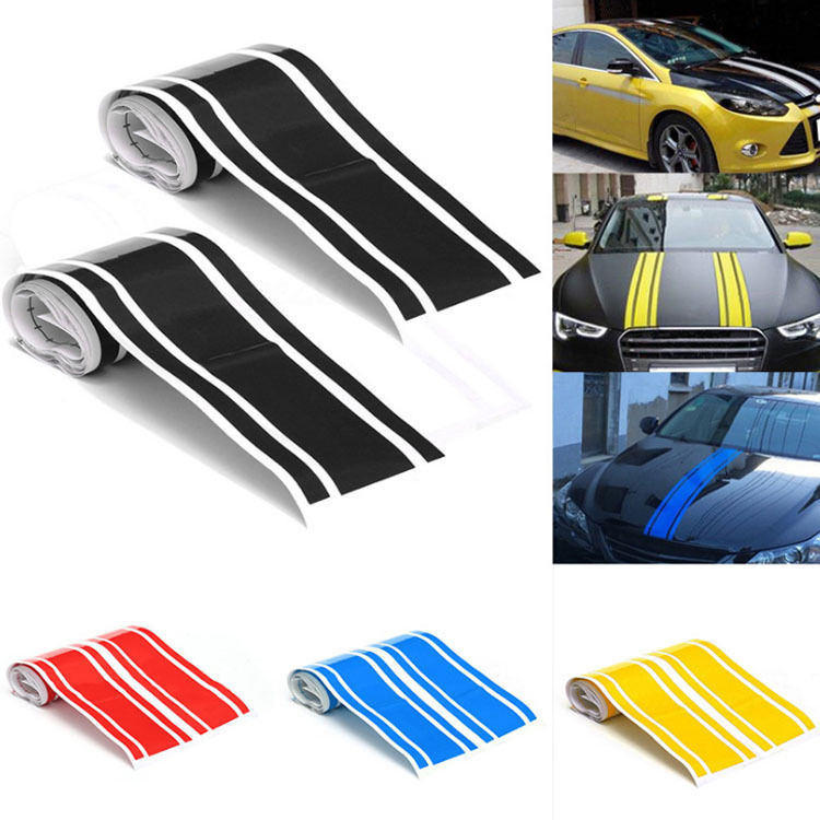 Car Cover Stickers Modified Racing Stripe Vinyl Body Stickers Pull Universal Machine Cover Stickers