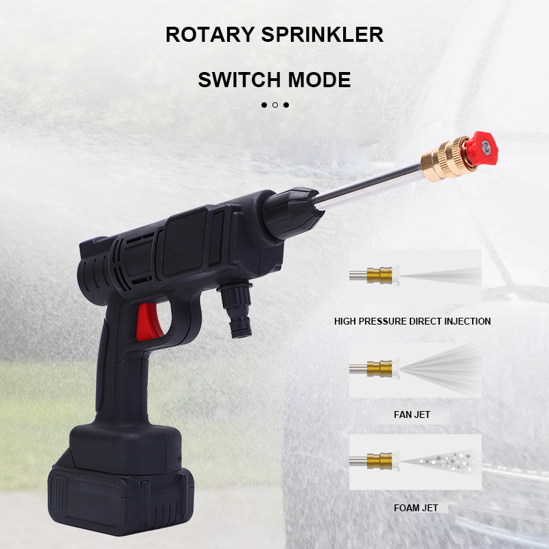  Wash Water Gun Portable Rechargeable Wireless Car Washing Machine Lithium Battery High-pressure Pump Brush Car Water Gun Automatic Cleaning For Home Car