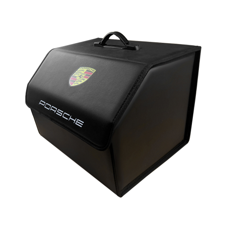 Classic Customization PVC Leather With Handle with Magic Velcro Close Thermal Transfer Car Logo Trunk Storage Organizer Box
