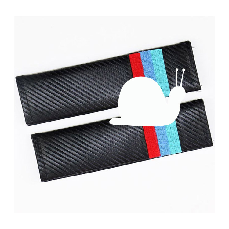 Classic Embroidered Car Logo Auto Seat Belt Covers Carbon Fiber Soft And Durable Car Seat Belt Shoulder Cover