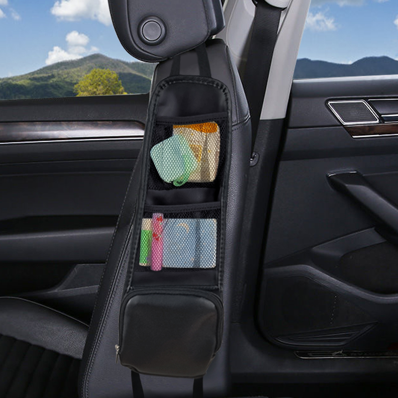 Car Seat Side Organizer Automobile Seat Storage Hanging Bag Multi-Pocket Drink Stuff Holder Mesh Pocket Car Seat Phone Holder for Cars/Truck 