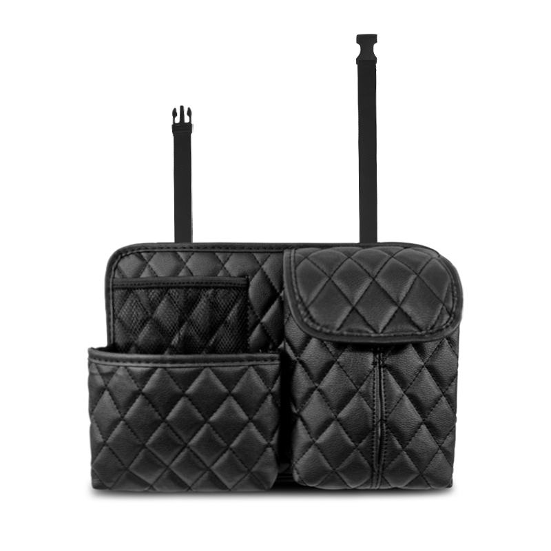 Backseat Car Organizer with Tissue Holder Leather Car Back Seat Organiser for Kids Car Travel Accessories with Net Pockets Front-Backseat Organizer Bag