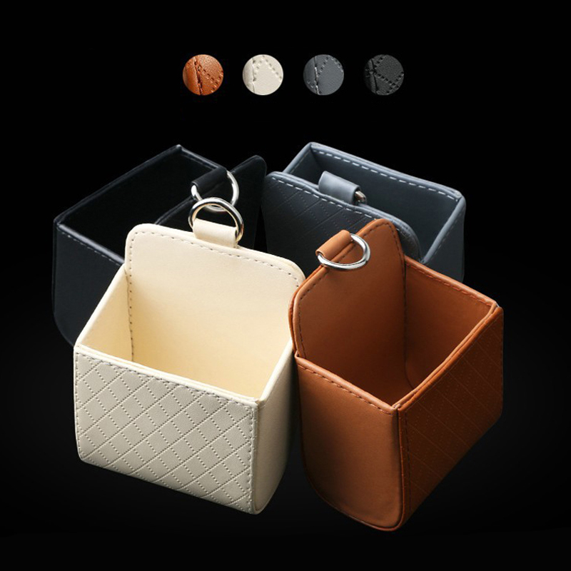 Car Air Vent Outlet Organizer Box Tidy Hanging Coin Bag Leather Multi-purpose Car Air Vent Phone Holder