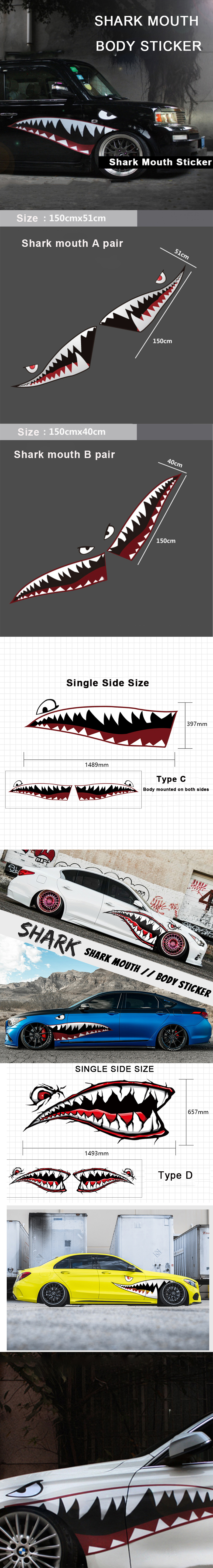 Car Personality Creative Sticker Shark Mouth Sticker