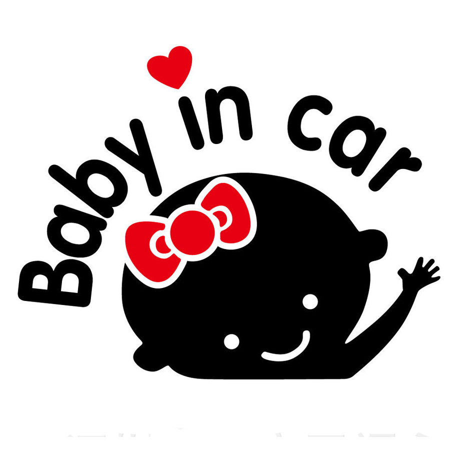 Baby in Car with Reflective Personality Warning Stickers Colorful Laser Stickers on The Car