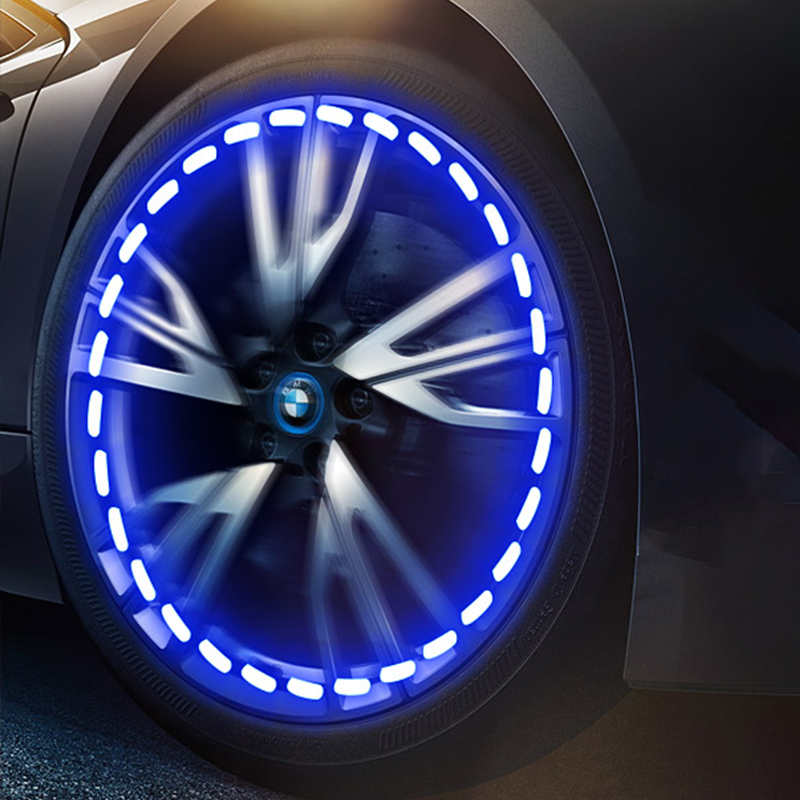 Car Wheel Tire Light Led 2-Pack Solar Motion Sensor Decorative Flashing Colorful Valve Cap Bulb, Colorful Hot Wheel Waterproof for Car And Motorcycle, Bicycle