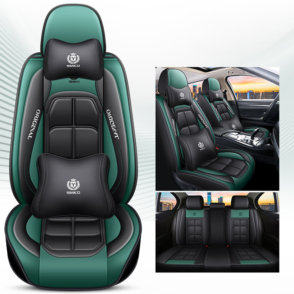 Luxury Waterproof PVC Leather Car Seat Cover Full Set Universal For 5 Seats Sport Car Seat Cushion 