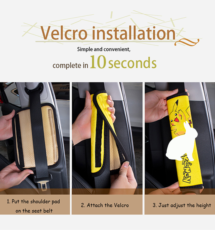 06 Soft Short Plush seat Belt Pad Shoulder Cover