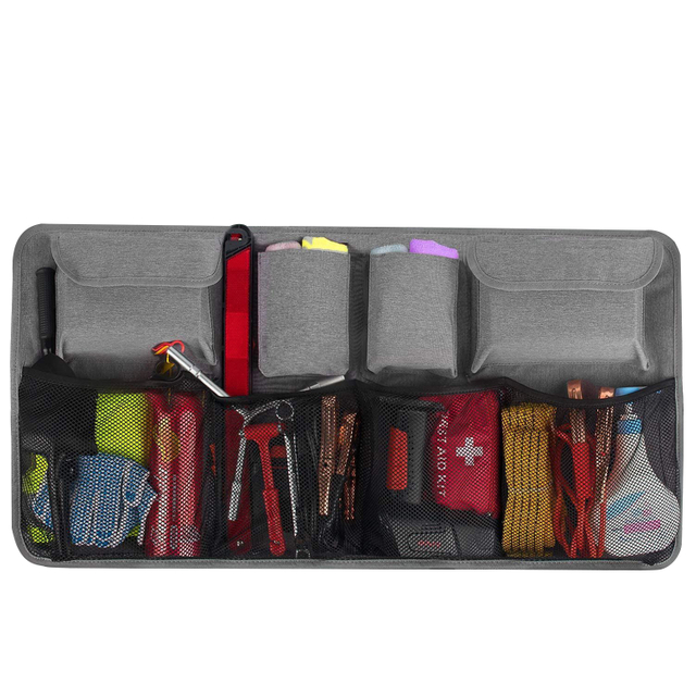  Car Trunk Organizer Equipped with [Robust Elastic Net & 3 Magic Stick]Super Capacity Car Trunk Tidy Storage Bag with Lids, Space Saving ExpertCar Multipurpose Backseat Trunk Organiser