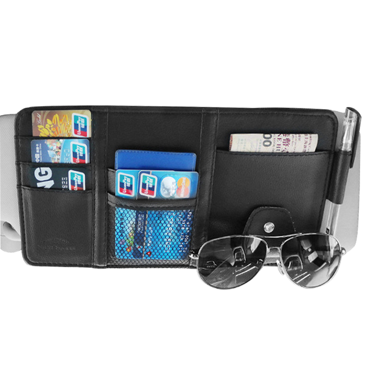 Car Sunvisor Bag Organizer Multi-function Pocket Cards & Glasses Holder For Car Accessories