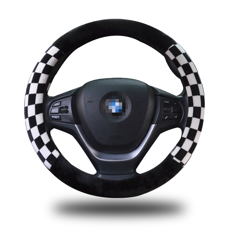 Checkerboard Plush Binding Design Car Seat Mat Temperament Square Simple Non-slip Bottom