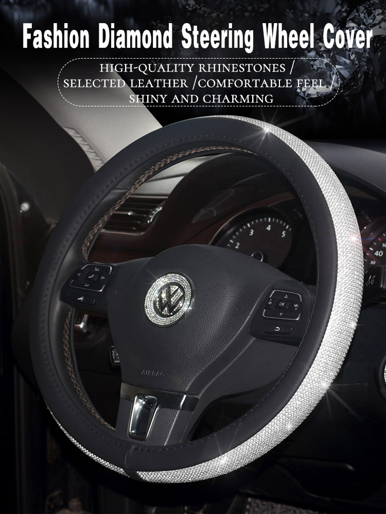 01 Crystal Rhinestones car steering wheel cover