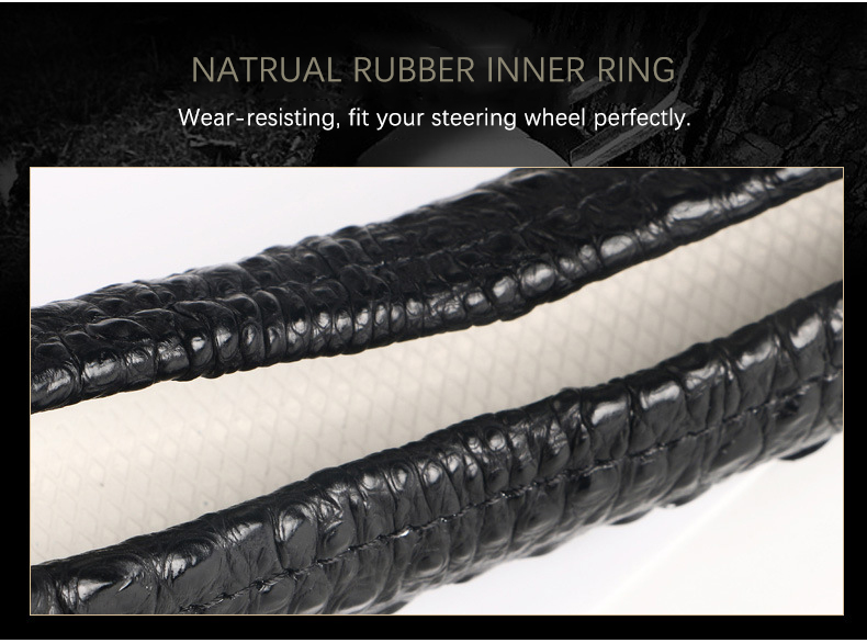 05 Customized Real Crocodile Leather Car Steering Wheel