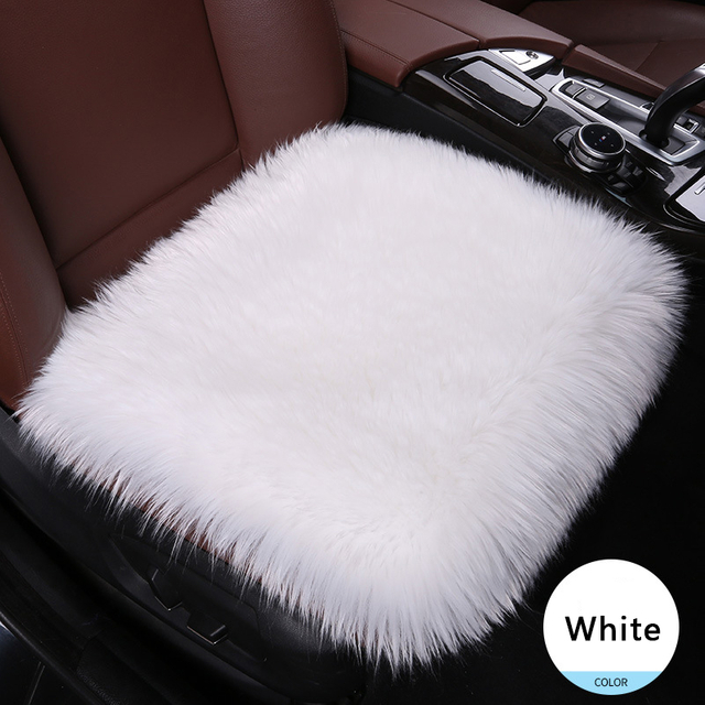  Seat Covers Full Set,2PC Front Car Seat Pad + 1PC Rear Car Seat Cover Winter Backless Plush Seat Cushion New Short Hair Car Cushion Single Piece Wool Cushion Five Pieces