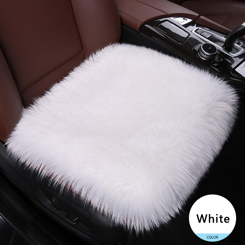  Seat Covers Full Set,2PC Front Car Seat Pad + 1PC Rear Car Seat Cover Winter Backless Plush Seat Cushion New Short Hair Car Cushion Single Piece Wool Cushion Five Pieces