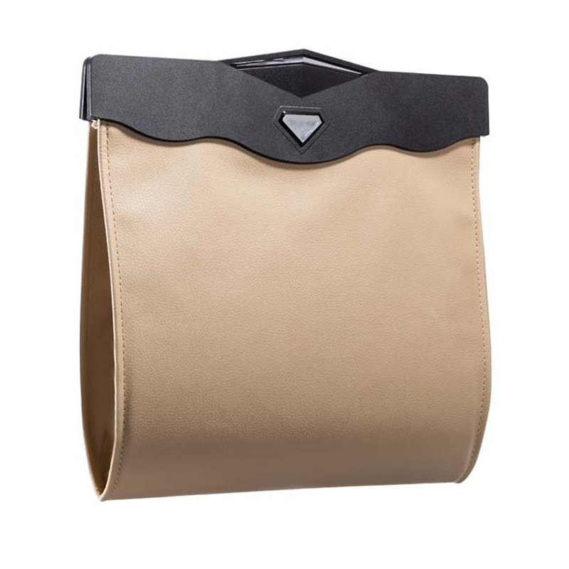 Car Garbage Bag with LED Light Trash Can Car Seat Back Hanging Storage Box Hidden Folding Storage Bag 