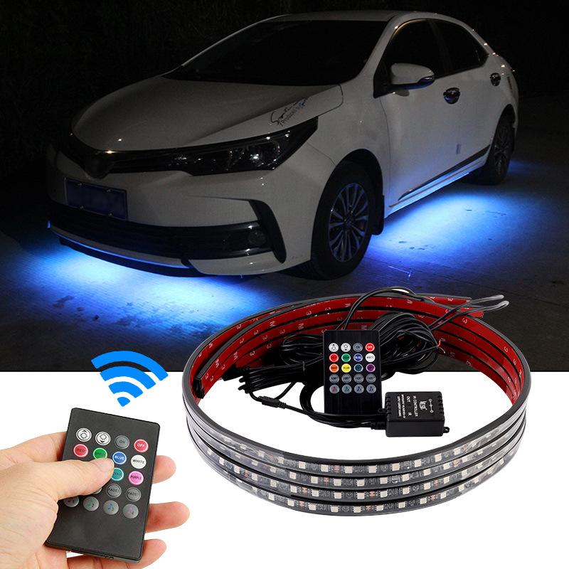 Car Chassis Light 90*120 Drag Four APP Remote Control Colorful Voice Control RGB Rhythm Light Car Bottom Decorative Light 60*90