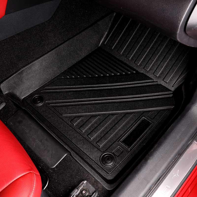 TPE Car Floor Mats Compatible for 2015-2020 Mazda BT-50 Environment Rubber Car Mats Durable & Waterproof Include 1st And 2nd Row Front & Rear,Black