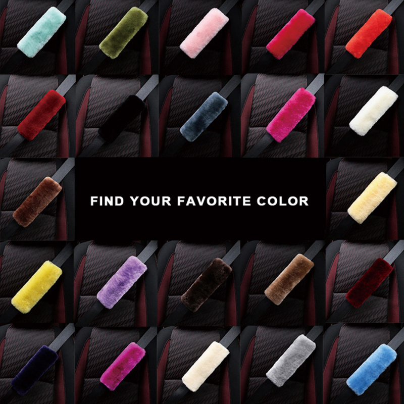 Authentic Sheepskin Car Seat Belt Cover, Buckle Cushion Protector - Seat Belt Covers for Adults - Women And Men, Kids, Babies 