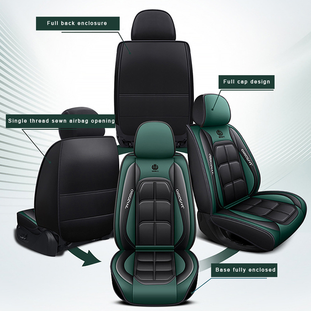 Luxury Waterproof PVC Leather Car Seat Cover Full Set Universal For 5 Seats Sport Car Seat Cushion 