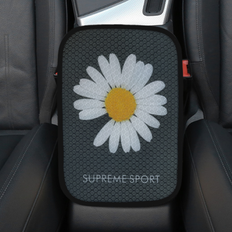  Ice Silk with Honeycomb Car Armrest Box Cover Mat Auto Cartoon Armrests Center Console Cushion Universal Size