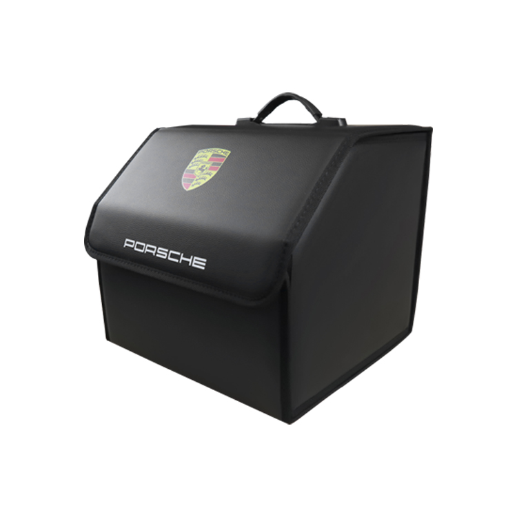 Classic Customization PVC Leather With Handle with Magic Velcro Close Thermal Transfer Car Logo Trunk Storage Organizer Box