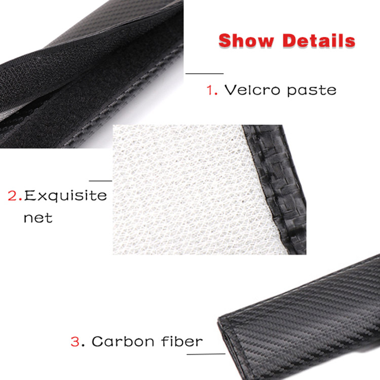 Classic Embroidered Car Logo Auto Seat Belt Covers Carbon Fiber Soft And Durable Car Seat Belt Shoulder Cover