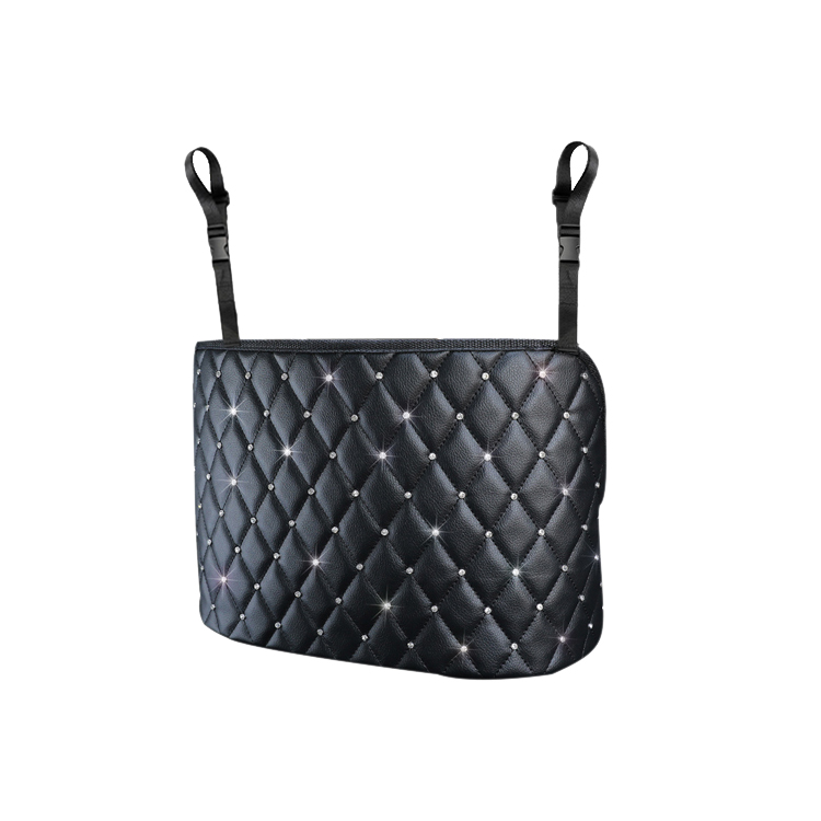 Front Seat Car Organizer for Food Handbag Tissue Holder Large Capacity Shining Diamond Storage Bag Between Seats Organiser 