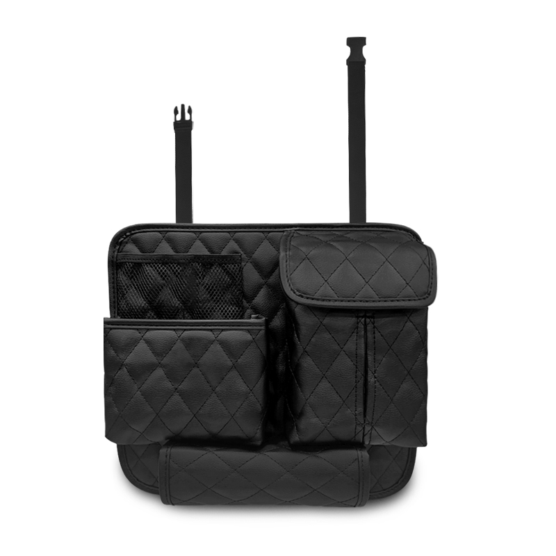 Car Backseat Organizer Net Bag Holding for Car Organizer with Strap Car Back Seat Organiser Purse Pouch Tissue Holder Multi-Functional Leather Car Seat Storage Bag