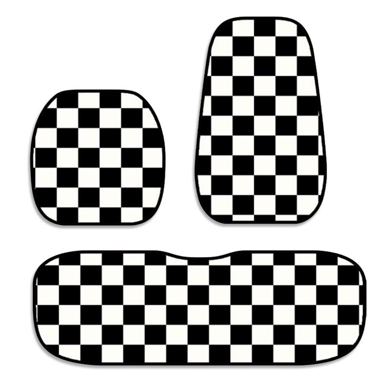 Checkerboard Plush Binding Design Car Seat Mat Temperament Square Simple Non-slip Bottom