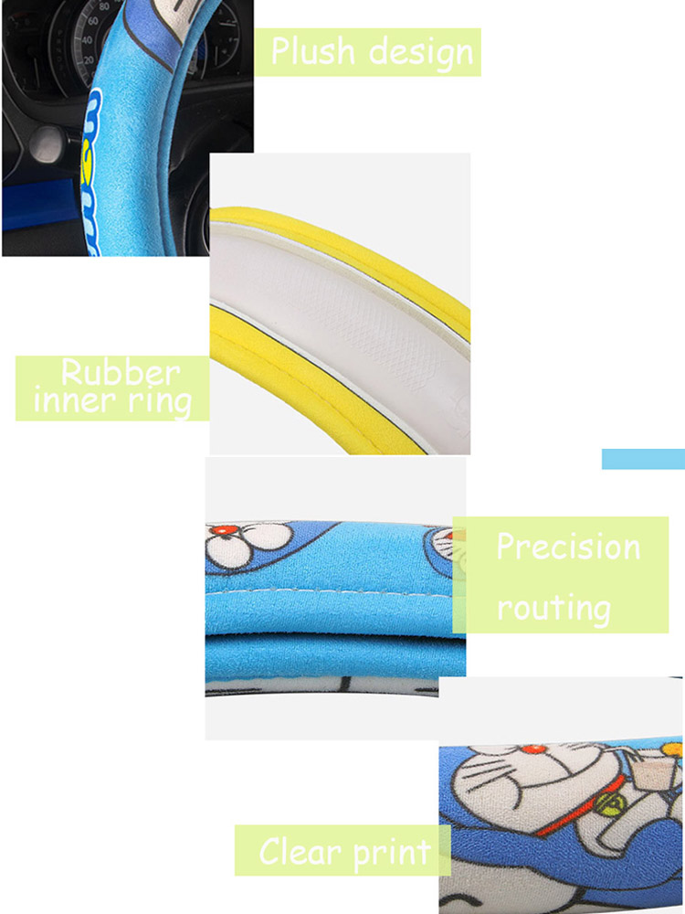 05 Plush Fabric Car Steering Wheel Cover For Cars