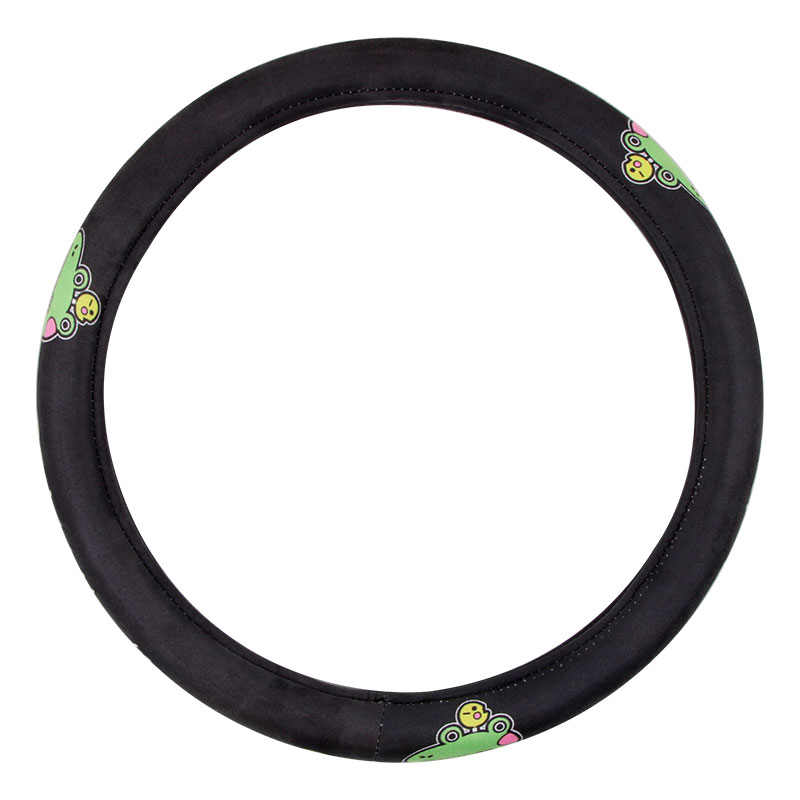 Cute Cartoon Pattern Car Accessories 15 Inch Universal Steering Wheel Cover Plush Fabric Soft Snug Grip Protector For Cars 