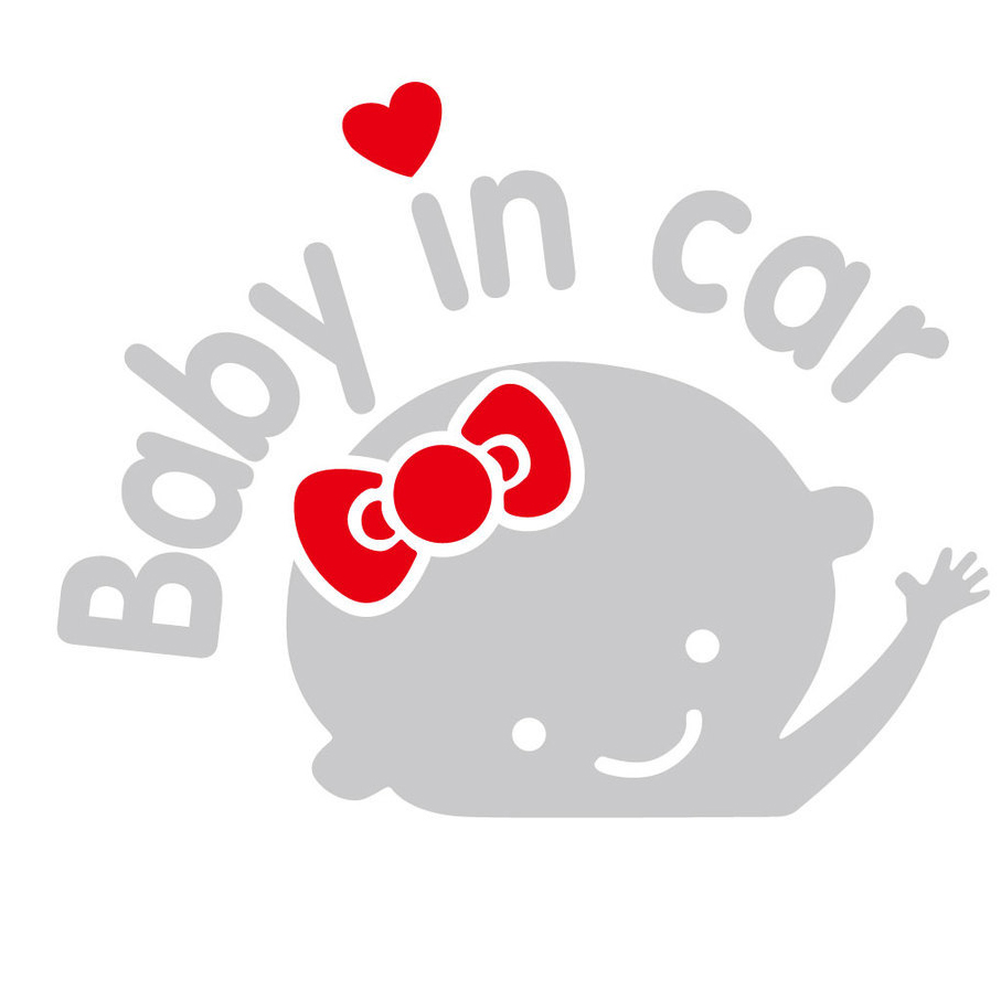 Baby in Car with Reflective Personality Warning Stickers Colorful Laser Stickers on The Car