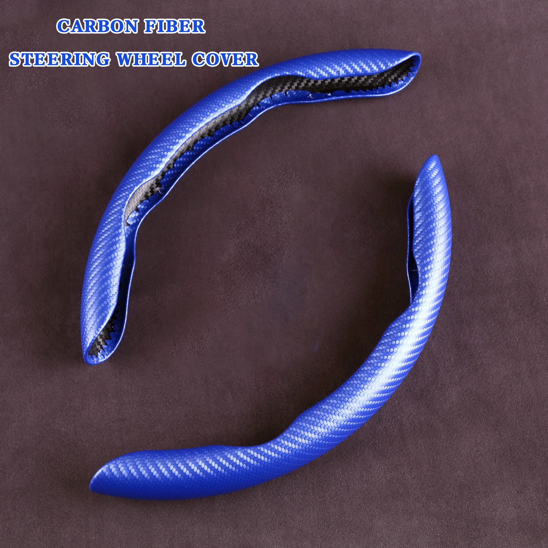 Carbon Fiber Grain Steering Wheel Cover for Men Woman Sporty Wheel Protector Anti Skid Ultra Thin Leather Universal for 15 Inch Car Steering Wheel