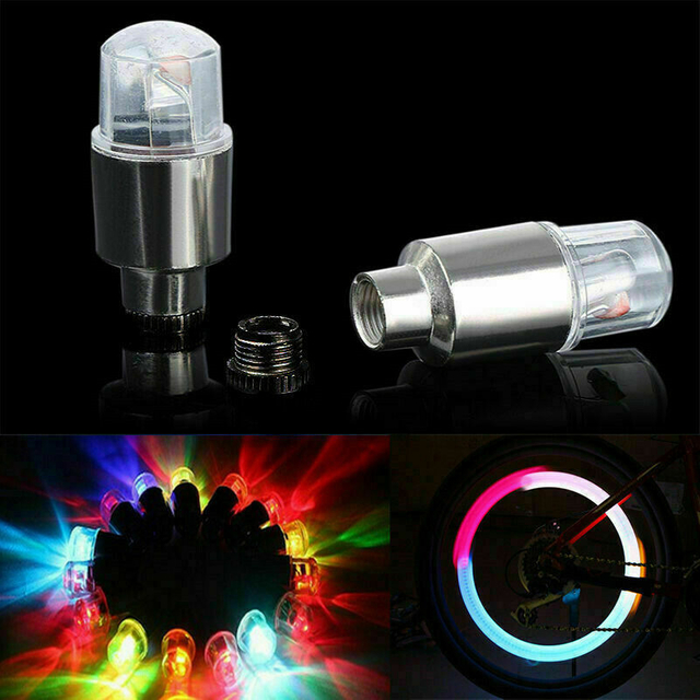LED Bike Wheel Lights Car Tire Valve Stems Caps Bicycle Motorcycle Smart Light Sensing Decorated Tire Valve Nozzle Flash Lamp Accessories for Men Women