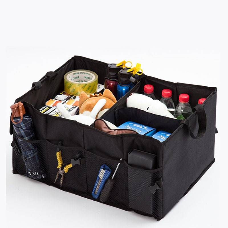 Multi-pockets Car Storage Box 600D Oxford Cloth Collapsible Organizer Bag Large Capacity Car Trunk Organizer With Handle