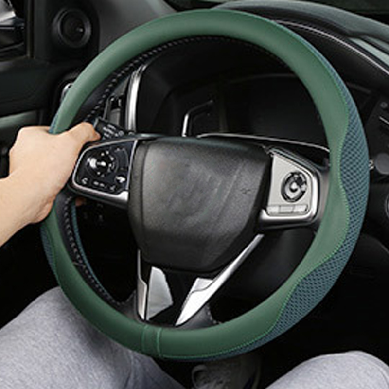  Car Steering Wheel Cover with Honeycomb Mesh Ice Wire Breathable Design for Women Men Sweat Absorption Car Accessories Fit for Summer