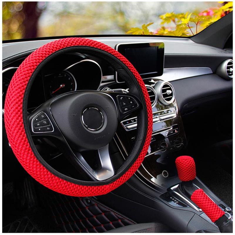 Elastic Stretch Steering Wheel Cover,Warm in Winter And Cool in Summer, Universal 15 Inch, Microfiber Breathable Ice Silk, Anti-Slip, Odorless, Easy Carry,Black