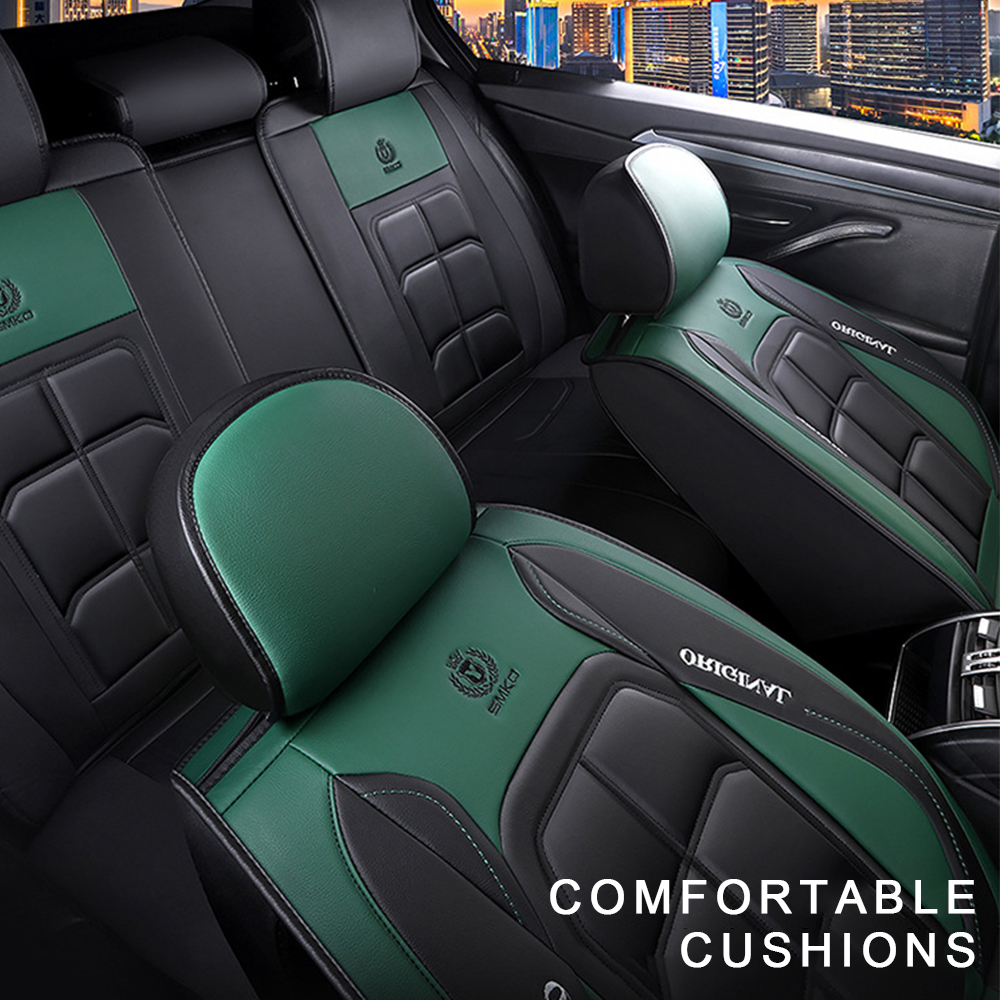 Luxury Waterproof PVC Leather Car Seat Cover Full Set Universal For 5 Seats Sport Car Seat Cushion 