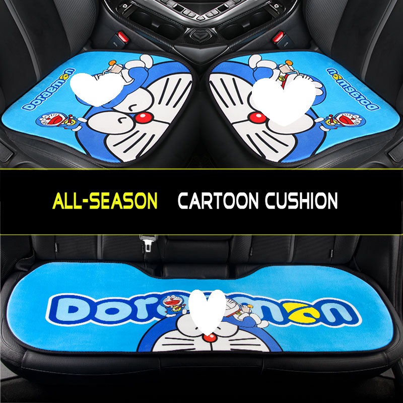 Car Seat Cover Custom Printing Velvet Car Seat Mat Cartoon Front Driver Seat Pad Mat And Rear Bench Cover Set for Child Women Man