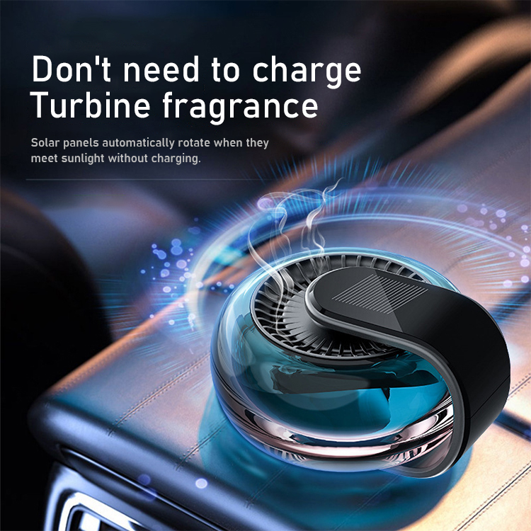 Solar Rotating Car Air Fresheners Car Diffuser with Buebell Fragrance for Car Office Home Car Aromatherapy Relieve & Refresh Car Essential Oil Diffuser Supplier