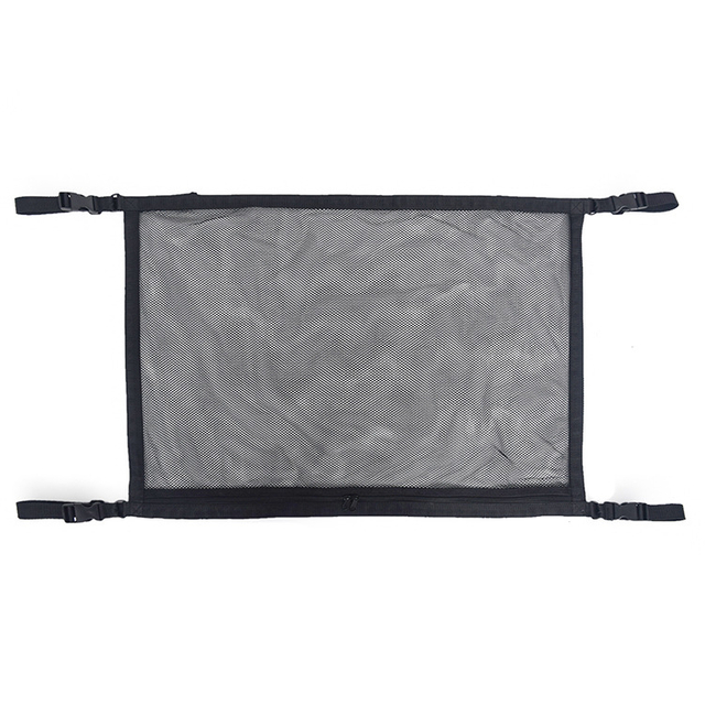 Car Ceiling Storage Net 31''*21'' Car Roof Interior Sundries Mesh Cargo Net Adjustable Long Trip Organizers Storage Net for Most Car Mesh Ceiling Storage Nets with Zipper Car Roof Cargo Net Pocket