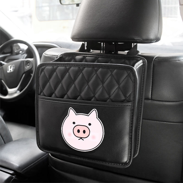 Waterproof Car Trasher Bag Foldable PVC Leather Ashbin for Car Customized Logo Garbage Can Car Ashcan 