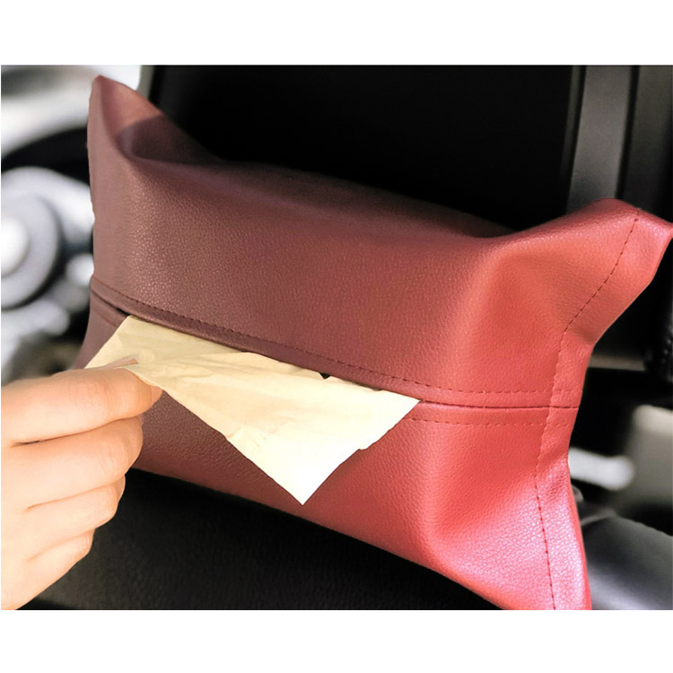  Car Tissue Holder Napkin Holder Nappa Leather Hanging Car Visor Tissue Holder Vehicle Tissue Holder for Backseat Hanging Organizer
