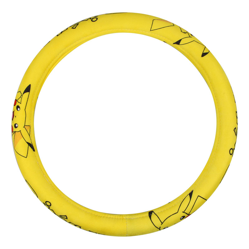 Cute Cartoon Pattern Car Accessories 15 Inch Universal Steering Wheel Cover Plush Fabric Soft Snug Grip Protector For Cars 