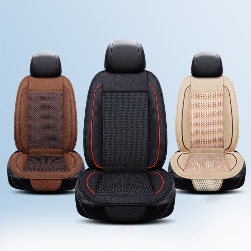 Summer Ice Silk Breathable Leather Car Seat Cover with Fan for Ventilation